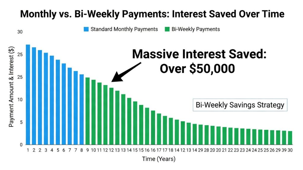 A financial chart showing how to save money and avoid mortgage payment mistakes.