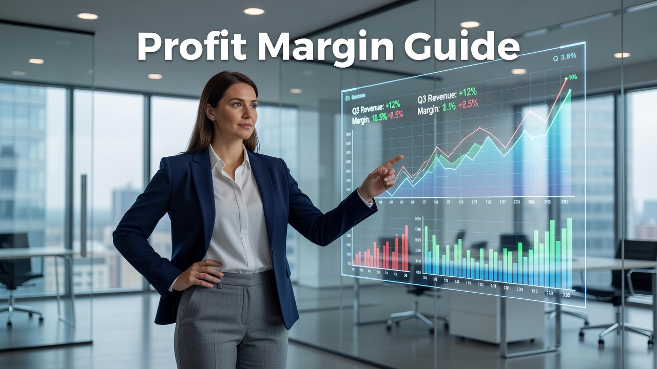 A financial professional showing how to calculate business profit margin accurately.